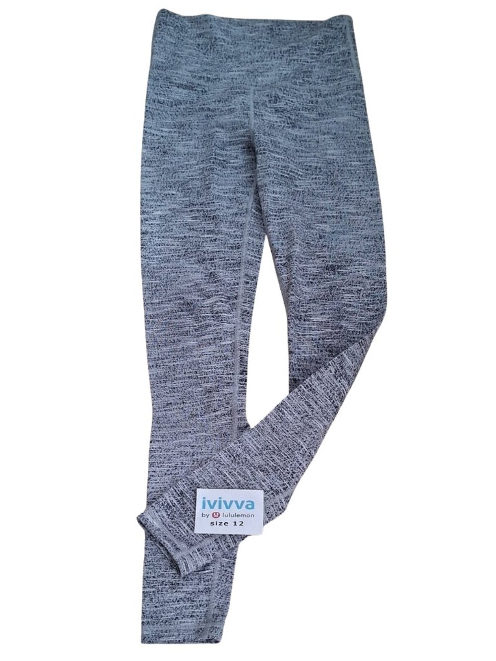 Ivivva Girl by Lululemon 🍋High Waisted Crop Grey Space-Dye  Leggings size 12